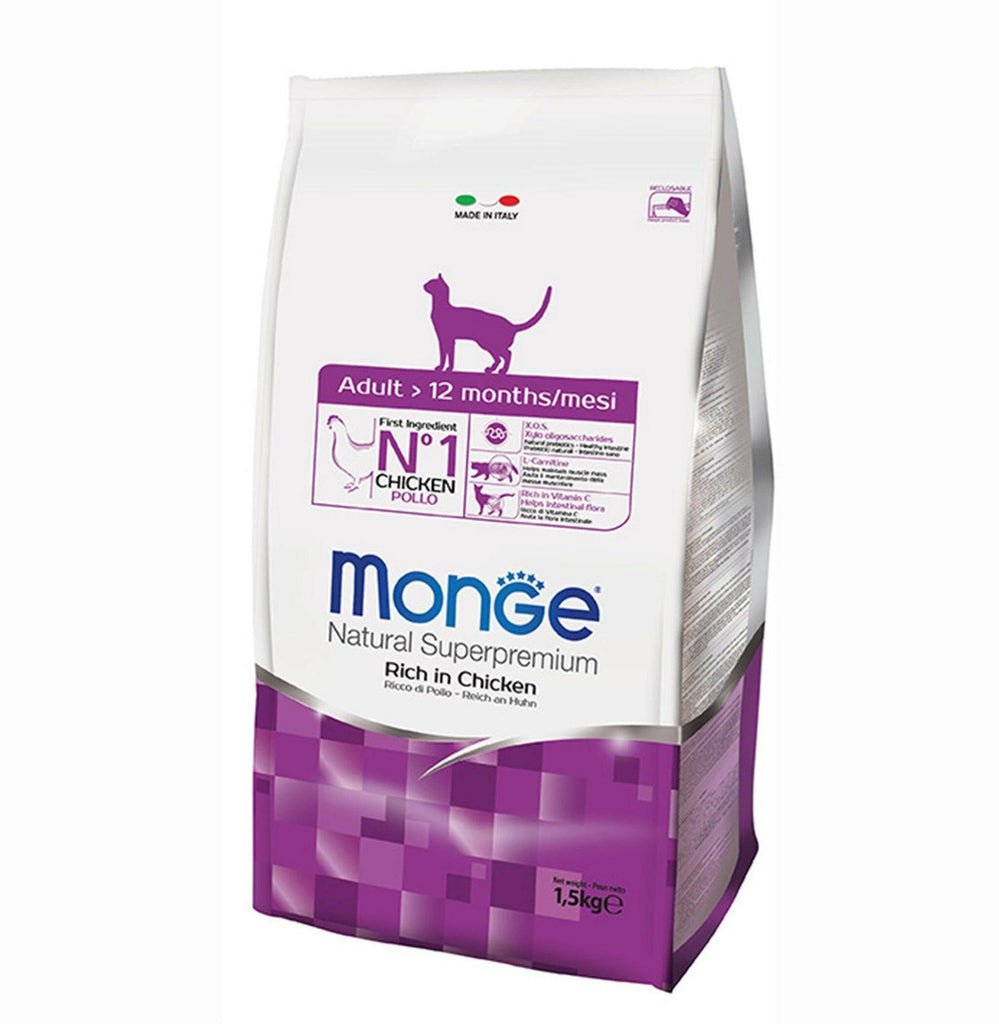 Monge Superpremium Natural Dry Cat Food - Adult (1.5kg).