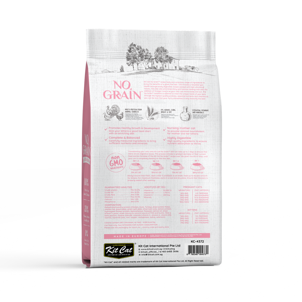 Kit Cat No Grain Dry Cat Food - Kitten (10kg).