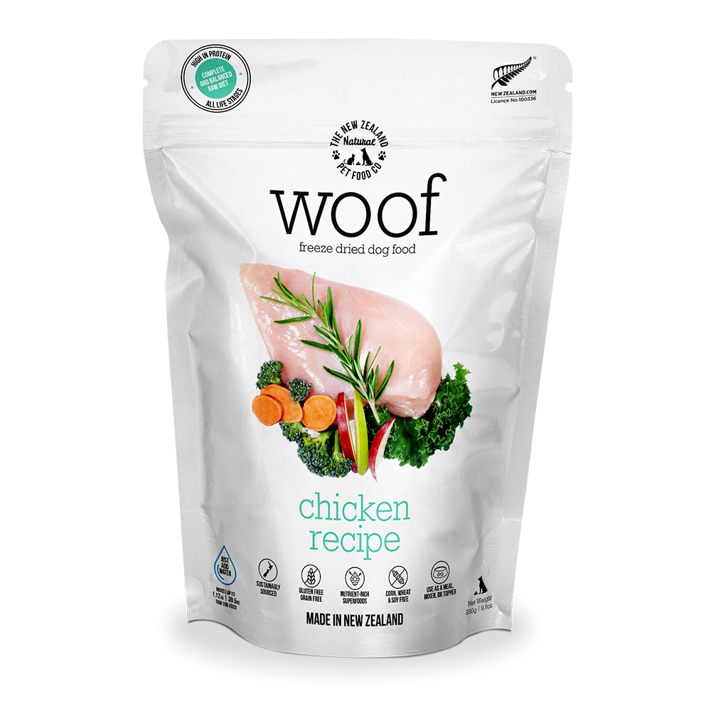 WOOF Freeze Dried Raw Dog Food - Chicken (280g).