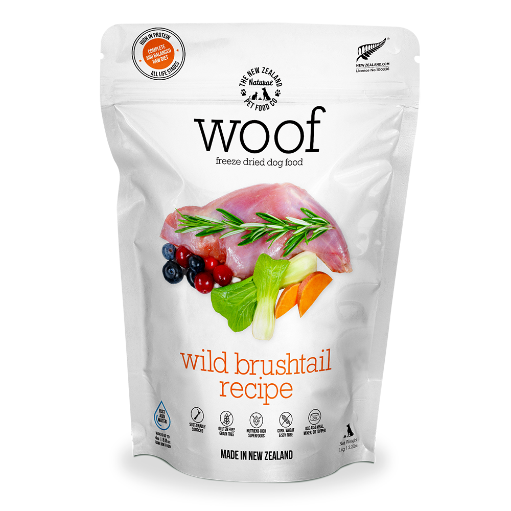 WOOF Freeze Dried Raw Dog Food - Wild Brushtail (1kg).