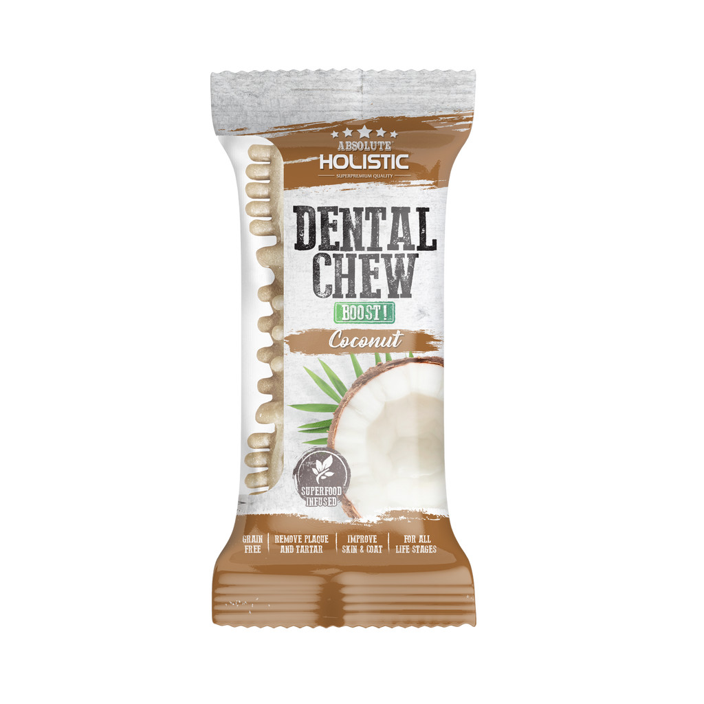 Absolute Holistic BOOST Dental Chew for Dogs - Coconut (4") | Infused with Superfood.