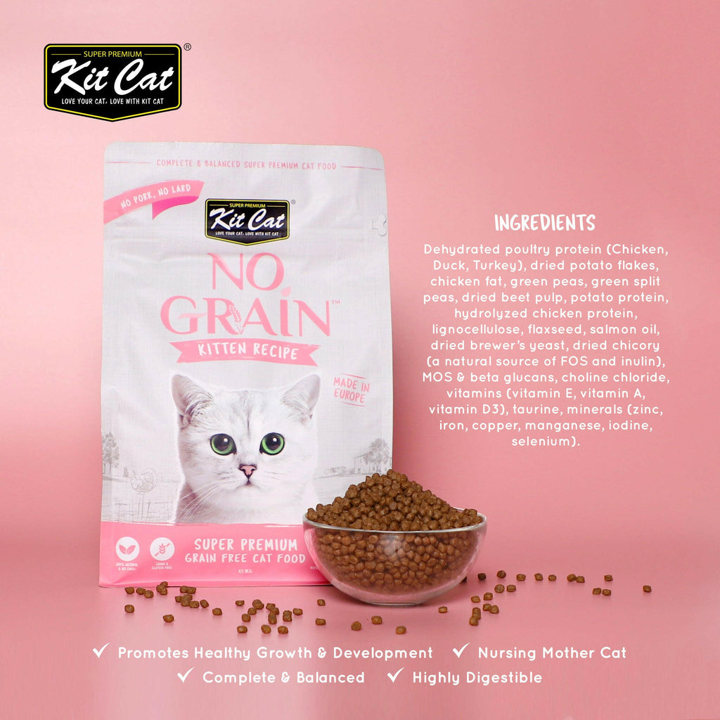 Kit Cat No Grain Dry Cat Food - Kitten (1kg).