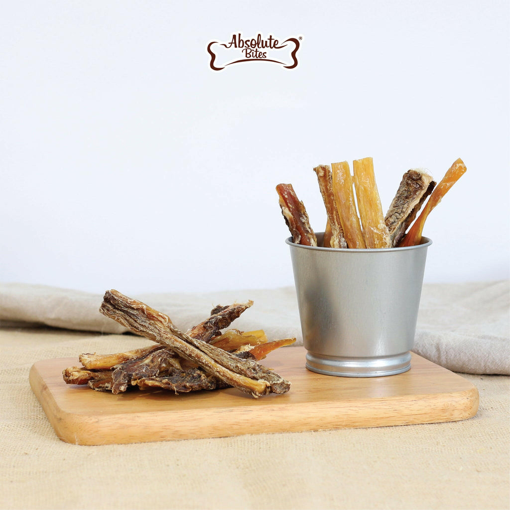 Absolute Bites Single Ingredient Air Dried Treats for Dogs - 100% New Zealand Free Range Wild Deer Sinew (150g).