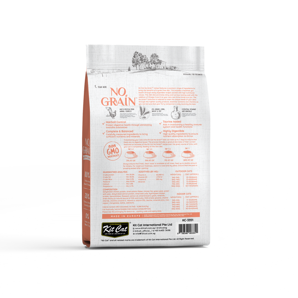 Kit Cat No Grain Dry Cat Food - Chicken & Salmon (Sample).