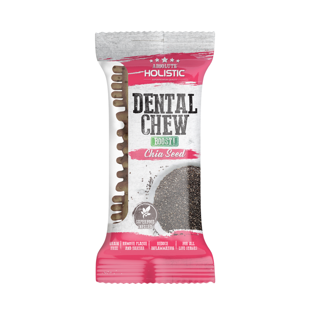 Absolute Holistic BOOST Dental Chew for Dogs - Chia Seed (4") | Infused with Superfood.