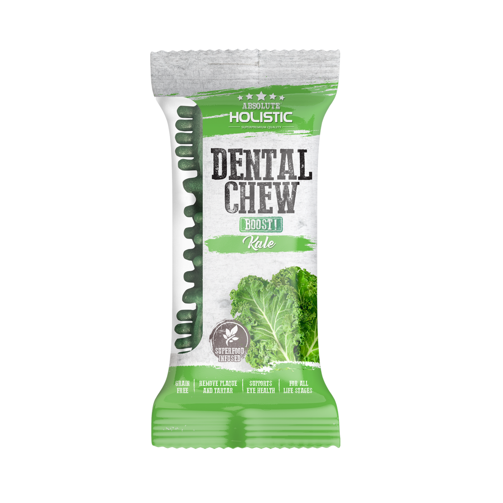 Absolute Holistic BOOST Dental Chew for Dogs - Kale (4") | Infused with Superfood.