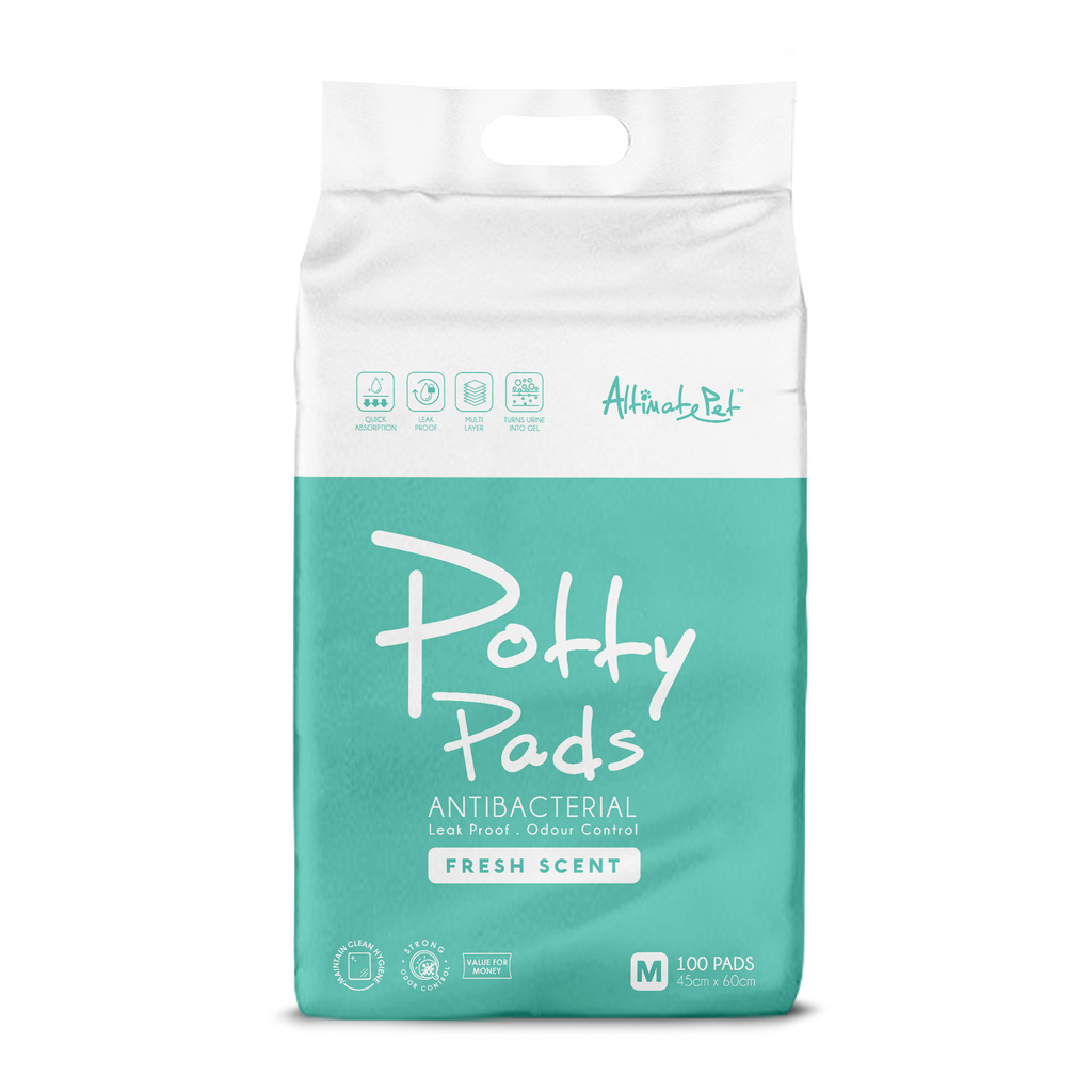 Altimate Pet Antibacterial Fresh Scent Potty Pee Pads - M (100pcs) | 45cm x 60cm.