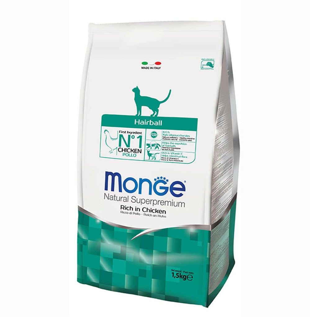 Monge Superpremium Natural Dry Cat Food - Hairball (1.5kg).