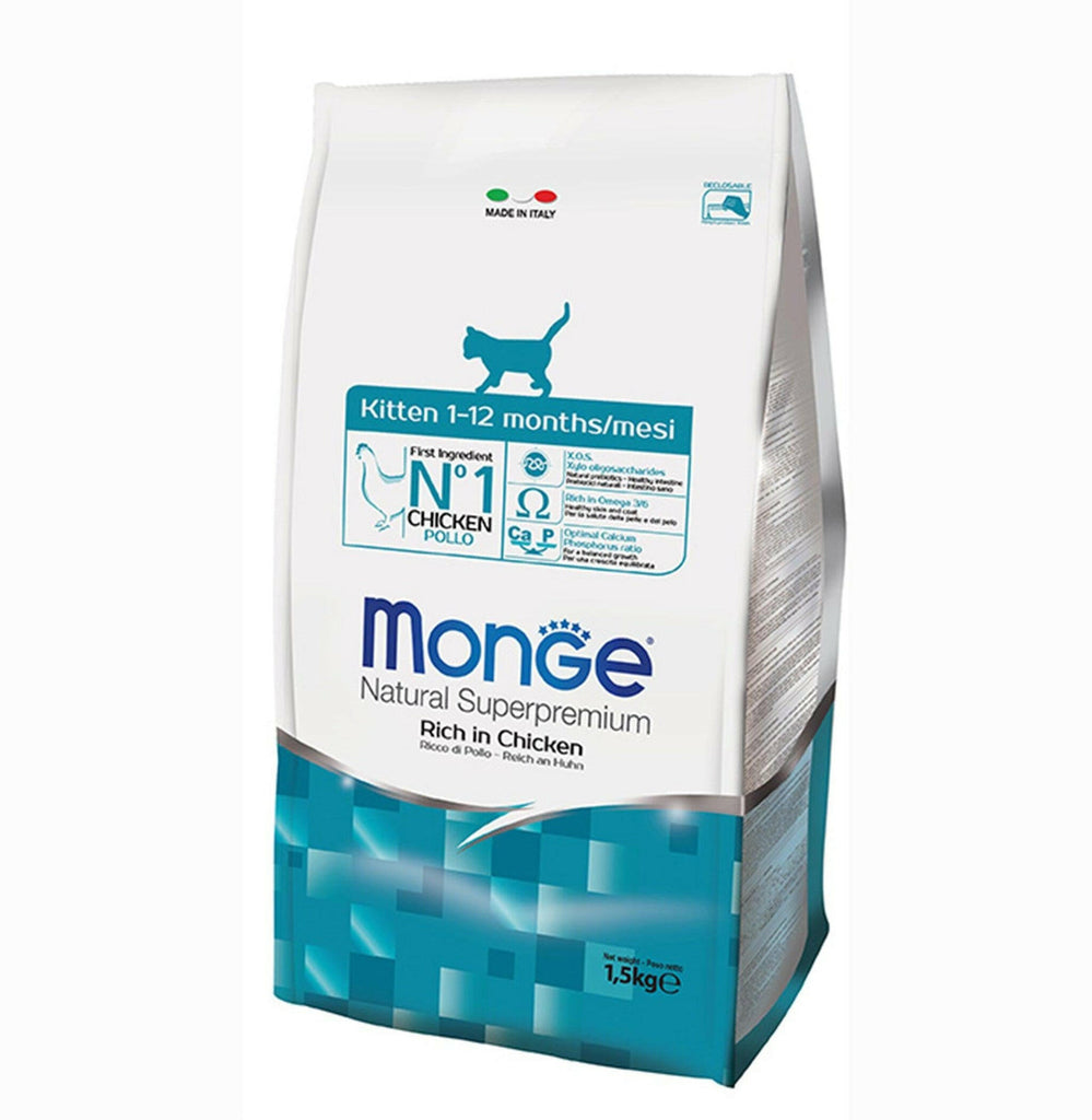 Monge Superpremium Natural Dry Cat Food - Kitten (1.5kg).