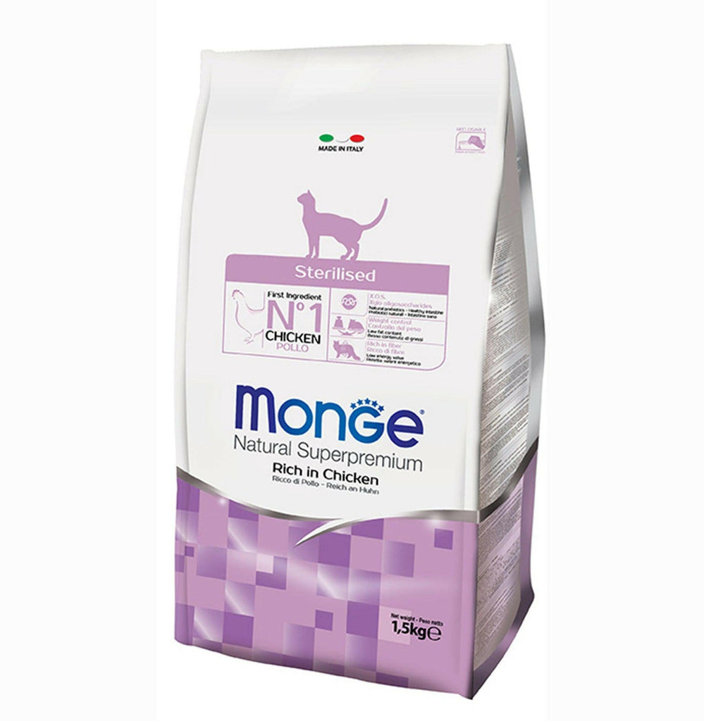 Monge Superpremium Natural Dry Cat Food - Sterilised (1.5kg).